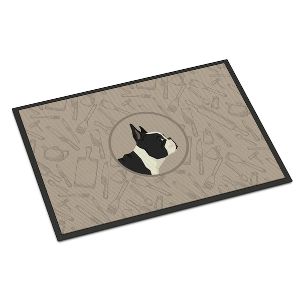 Carolines Treasures 18 x 27 in. French Bulldog in the Kitchen Indoor or Outdoor Mat CK2186MAT - main